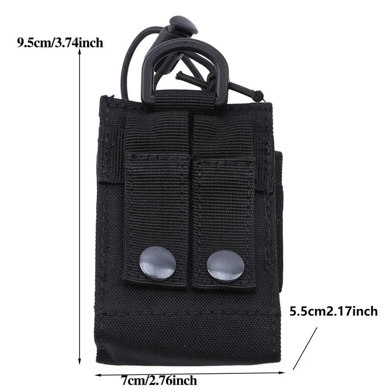 2023 Bolsa de rádio tática Caça Walkie Talkie Suporte Interfone Bolsa pendurada Militar Molle Nylon Magazine Bolsa de bolso Caza 