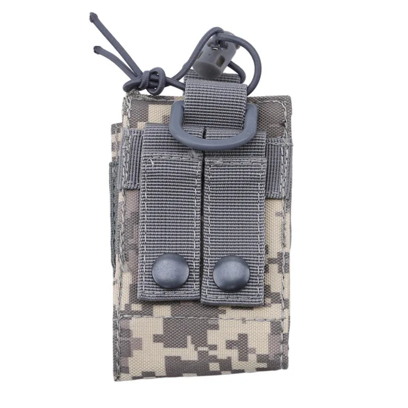 2023 Bolsa de rádio tática Caça Walkie Talkie Suporte Interfone Bolsa pendurada Militar Molle Nylon Magazine Bolsa de bolso Caza 