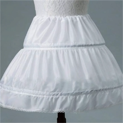 2023 White Children kids Petticoat A-Line 3 Hoops One Layer Kids Crinoline Lace Trim Flower Girl Dress Underskirt Elastic Waist