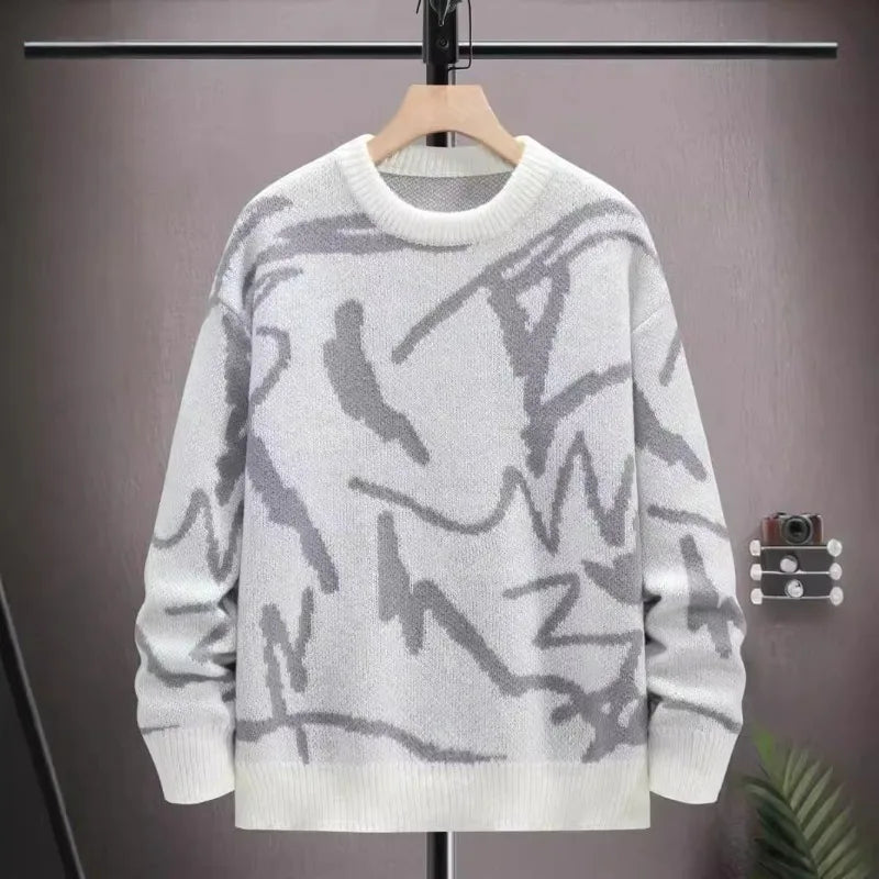 2024 Autumn Winter New Fashion Design Loose Crew-neck Sweater Long-sleeved Coat