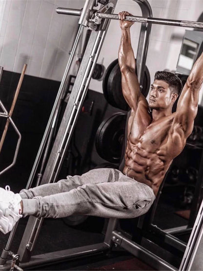 2024 Fashion Men Gyms Pure color Pants Joggers Fitness Casual Long Pants Men Workout Skinny Sweatpants Jogger Tracksuit Trousers Leedoar