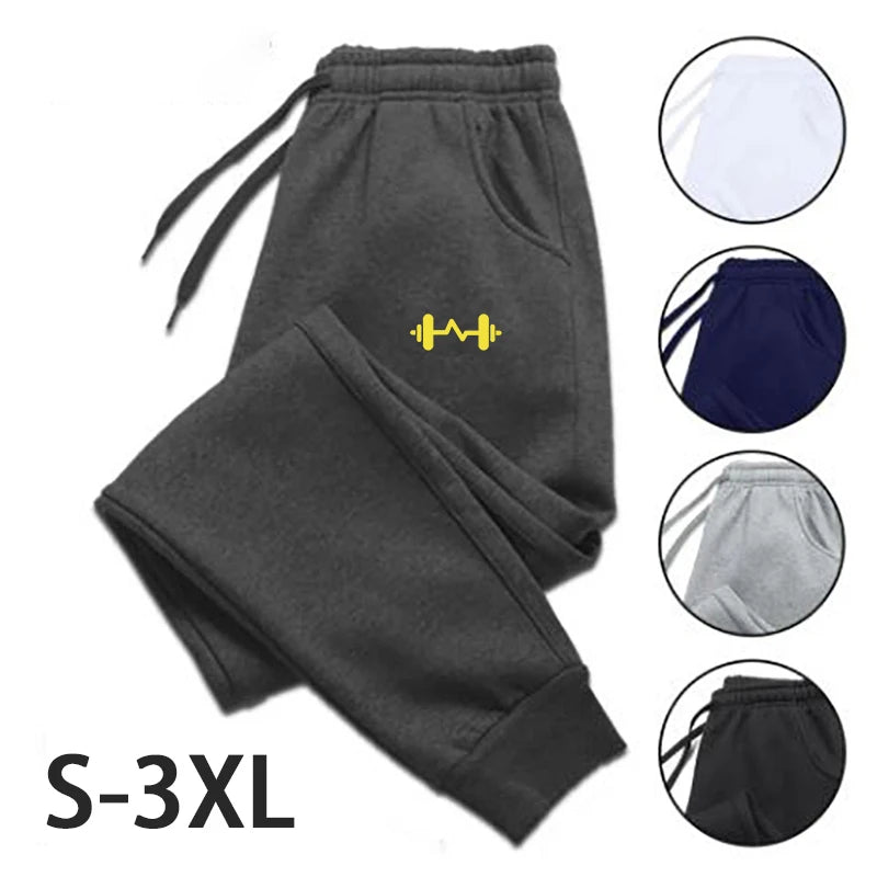 2024 Headset Printed Autumn And Winter Fleece Men's Trousers Fashion Drawstring Casual Pants Sweatpants Jogging Sports Pants Leedoar