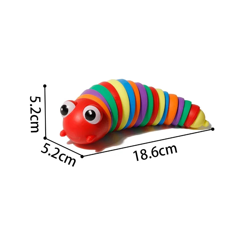 2024 Hot 3d Colorful Creative Twist Slug Toys Relieves Fun Decompression Snails Finger Slug Toy Curls Up Fidget Sensory Toys Leedoar