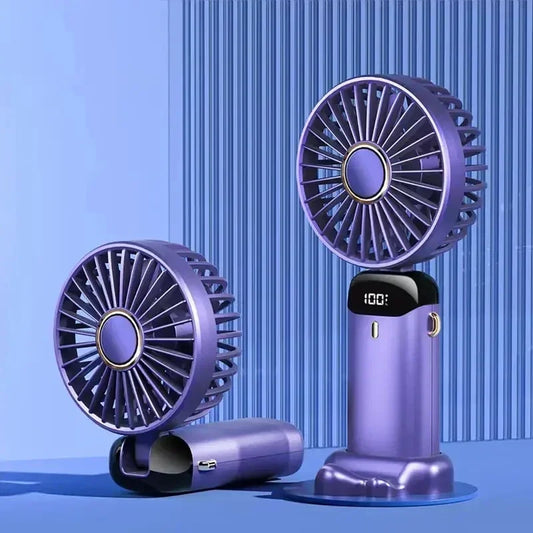 2024 Nova Chegada Mini Ventilador de Resfriamento Portátil Portátil Pessoal 5 Velocidades Vento de Bolso Recarregável Portátil com Gancho 