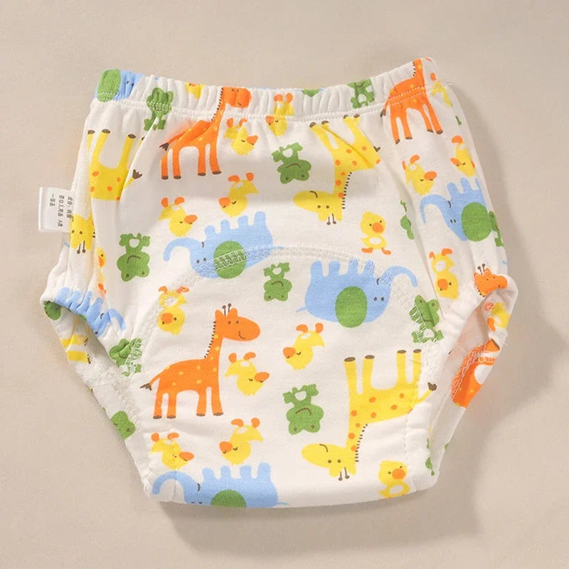 2024 New Baby Reusable Diapers 6 Layer Waterproof Reusable Cotton Diapers Breathable Training Shorts Underwear Cloth Pants Nappy Leedoar