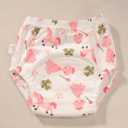 2024 New Baby Reusable Diapers 6 Layer Waterproof Reusable Cotton Diapers Breathable Training Shorts Underwear Cloth Pants Nappy Leedoar