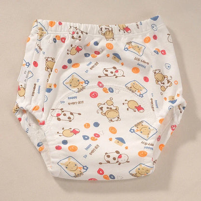 2024 New Baby Reusable Diapers 6 Layer Waterproof Reusable Cotton Diapers Breathable Training Shorts Underwear Cloth Pants Nappy Leedoar