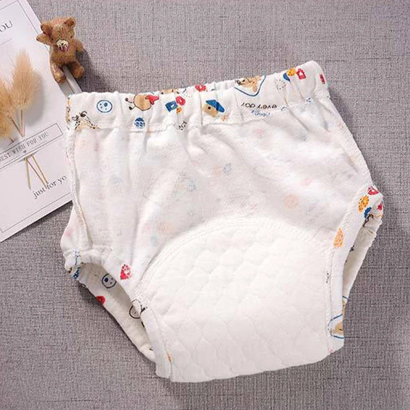 2024 New Baby Reusable Diapers 6 Layer Waterproof Reusable Cotton Diapers Breathable Training Shorts Underwear Cloth Pants Nappy Leedoar