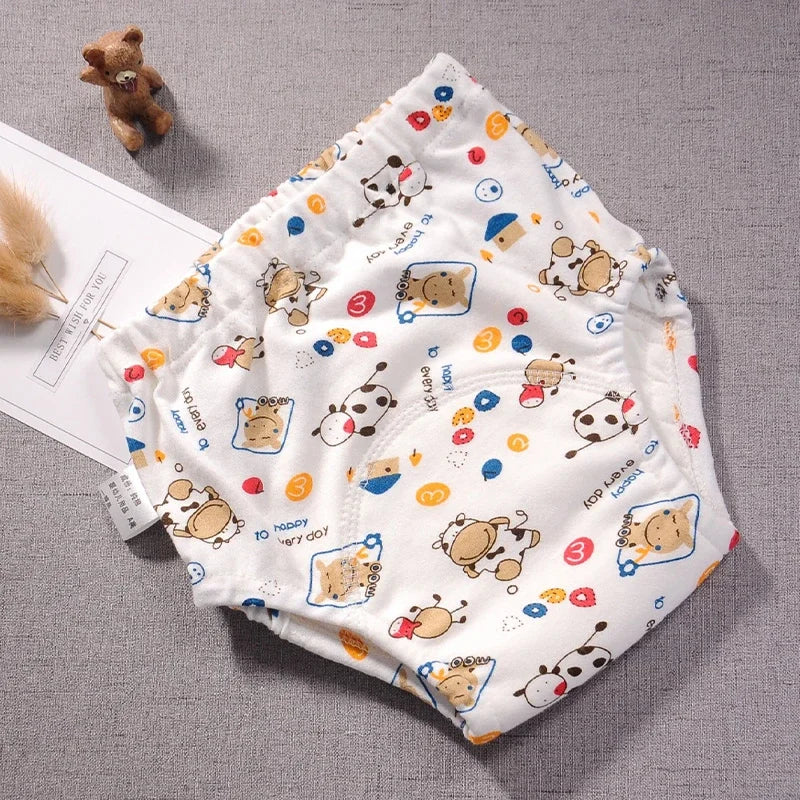 2024 New Baby Reusable Diapers 6 Layer Waterproof Reusable Cotton Diapers Breathable Training Shorts Underwear Cloth Pants Nappy Leedoar