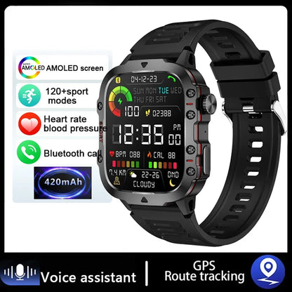 2024 Novo para Xiaomi Militar Smart Watch Homens IP68 5ATM Esportes ao ar livre Fitness Tracker 24H Monitor de saúde 1,96 polegadas Smartwatches 