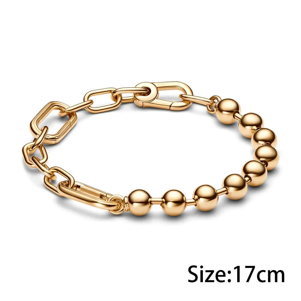 2024 New Hot Sale ME Bracelet Fashion Jewelry Fit Original Me Charm Diy For Women Love Gift Fine 925 Sterling Silver Link Chain Leedoar