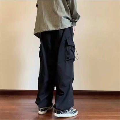 2024 New Men's Overalls Multi-Pocket American Hiphop Pants Men's Ins High Street Spring And Autumn Bunched Foot Assault Pants Leedoar