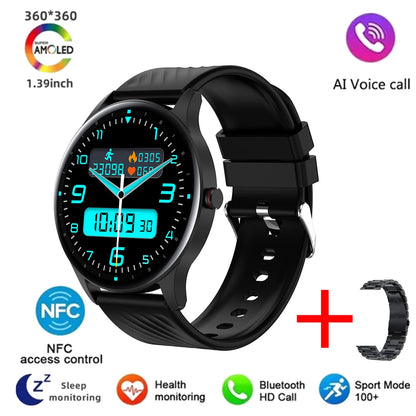 2024 New Noninvasive Blood Sugar Smart Watch Men ECG PPG Body Pressure Healthy Waterproof Smartwatch 466*466 AMOLED Men Watches Leedoar