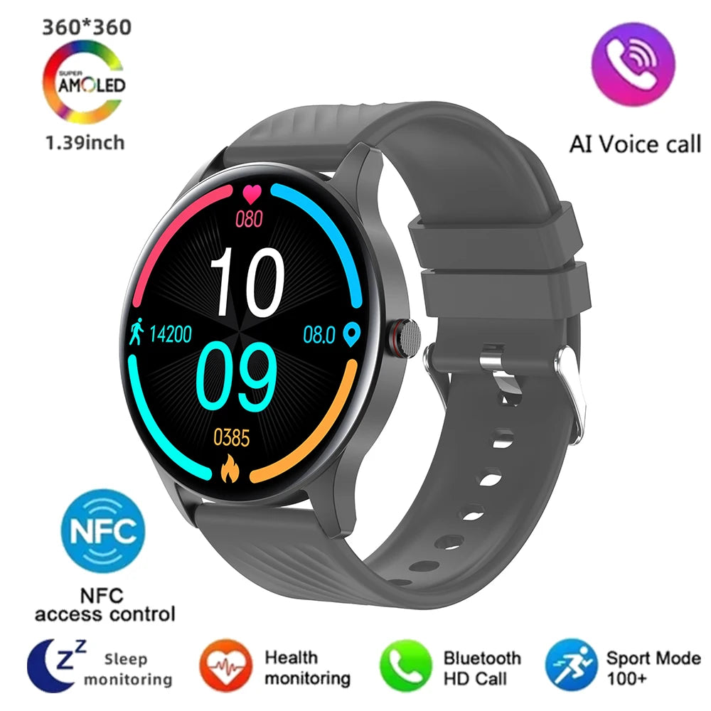 2024 New Noninvasive Blood Sugar Smart Watch Men ECG PPG Body Pressure Healthy Waterproof Smartwatch 466*466 AMOLED Men Watches Leedoar