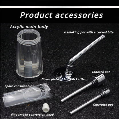 2024 New  Popular Bottle Water Pipe Portable Mini Hookah Shisha Tobacco Smoking Pipes Gift of Health Metal Tube Filter Leedoar