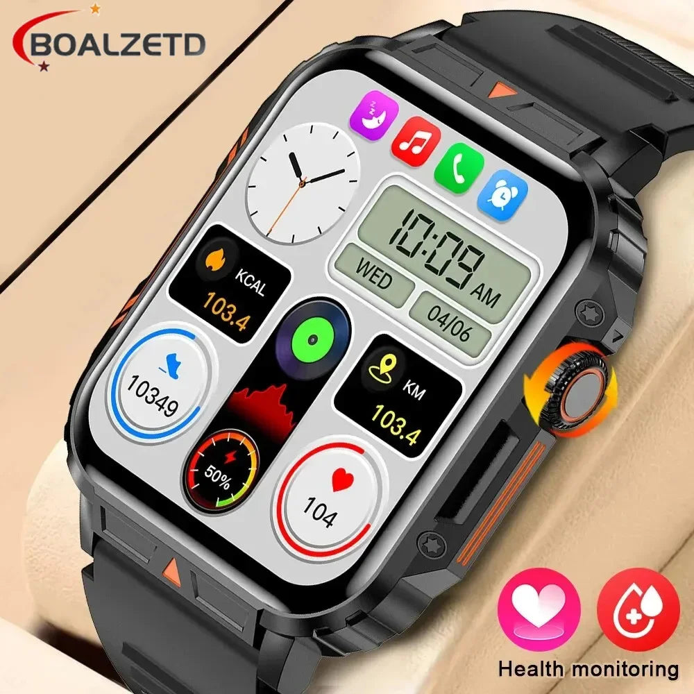 2024 Novo1.95 GPS Outdoor Militar Relógio Inteligente Homens Bluetooth Chamada Smartwatch IP68 À Prova D'Água Relógios Ftiness Homem Para Android IOS 