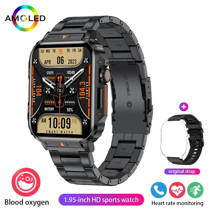 Reloj inteligente militar para exteriores con GPS, nuevo, 2024, con llamadas por Bluetooth, IP68, resistente al agua, para Android e IOS 