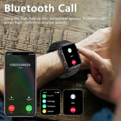 Reloj inteligente militar para exteriores con GPS, nuevo, 2024, con llamadas por Bluetooth, IP68, resistente al agua, para Android e IOS 