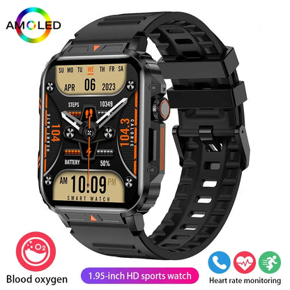 2024 Novo1.95 GPS Outdoor Militar Relógio Inteligente Homens Bluetooth Chamada Smartwatch IP68 À Prova D'Água Relógios Ftiness Homem Para Android IOS 