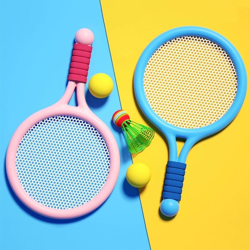 2024 Parent-child Toys Kids Tennis Badminton Racket badminton set elastic mesh table tennis racket Outdoors sports play baby Leedoar