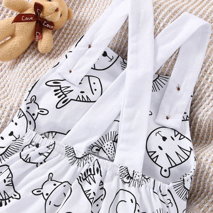 2024 Summer Baby Boys Girls Animal Print Sleeveless Jumpsuit Newborn Infant Casual Romper Clothes 0-24M Leedoar