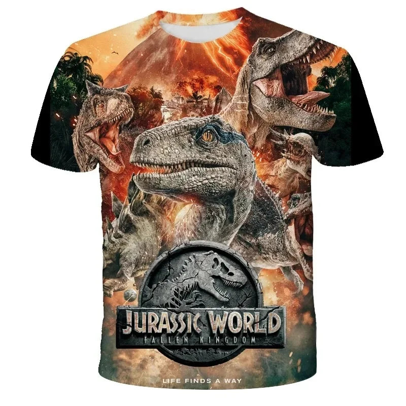 2024 Summer Cartoon Tops Short Sleeve Tees Baby Boys Dionsaur T-Shirt Children's Clothing Kids Clothes Boys Girls T Shirt Leedoar