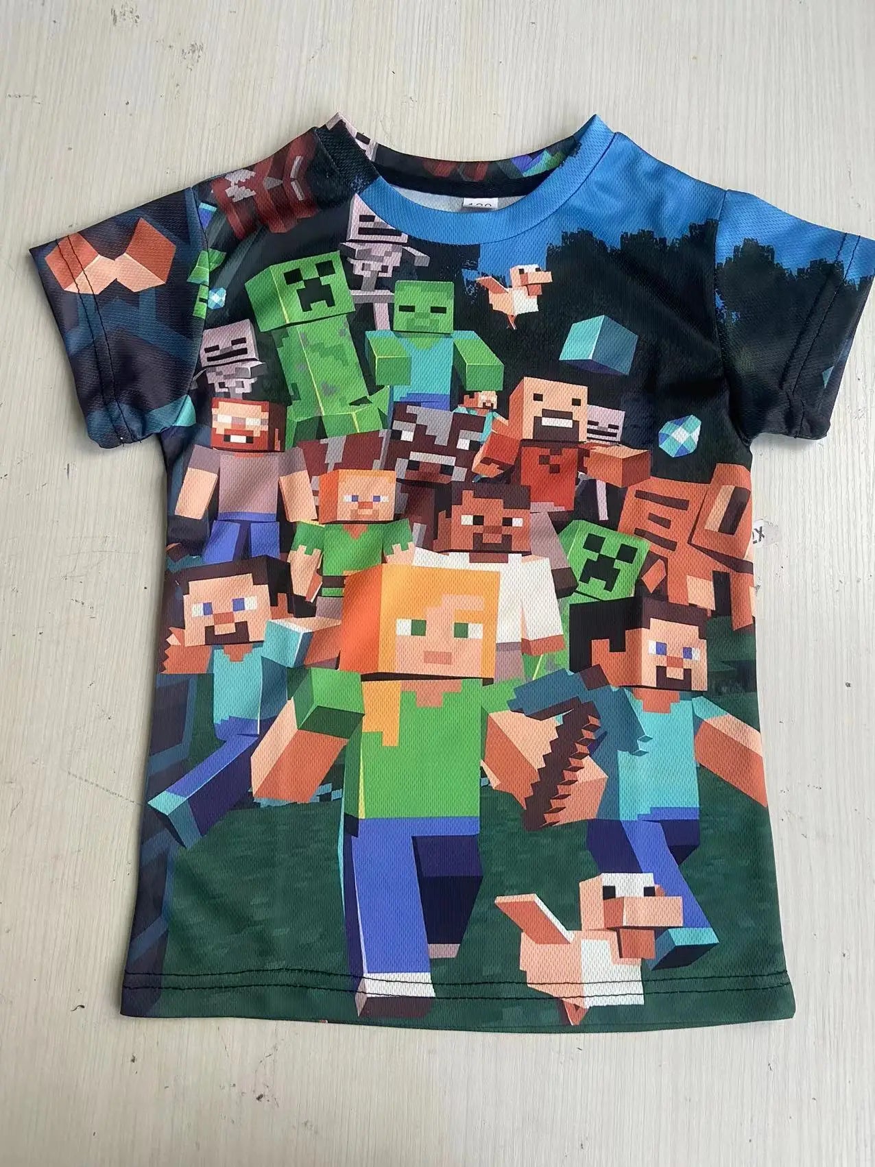 2024 Summer Hot Selling New Boys And Girls 3D Print Casual T-shirt, Kids Creative Building My Wonderful World Tees Popular Top Leedoar