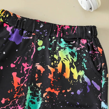 2024 Summer Trend Cool and Breathable Black and Color Matching Smiley Face Thin Sports T-shirt Suitable for Casual Outdoor Play Leedoar