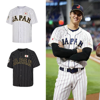 2024 World New Baseball Jersey Japan 16 OHTANI Jerseys Sewing Embroidery Sports Outdoor White Black Stripe Kids Gifts Uniform Leedoar