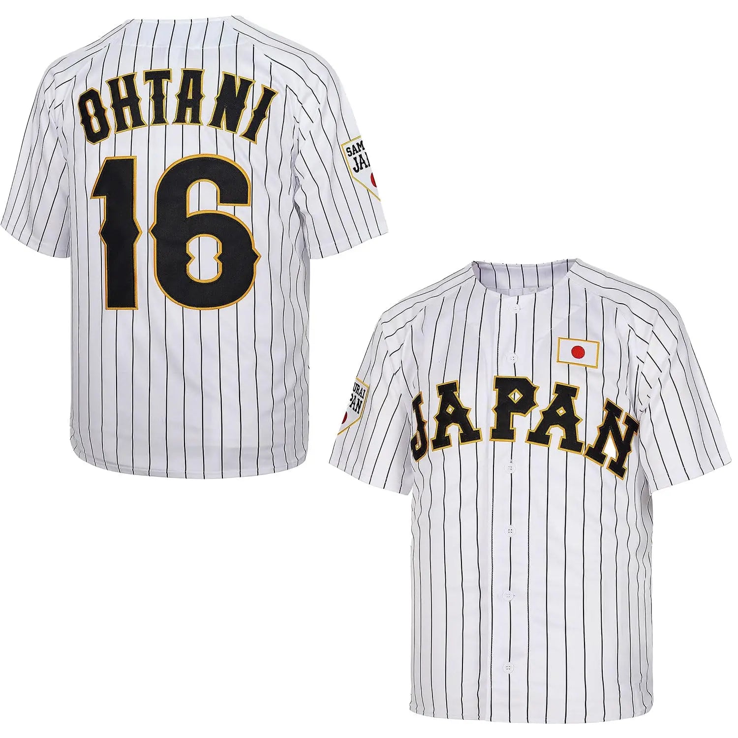 2024 World New Baseball Jersey Japan 16 OHTANI Jerseys Sewing Embroidery Sports Outdoor White Black Stripe Kids Gifts Uniform Leedoar