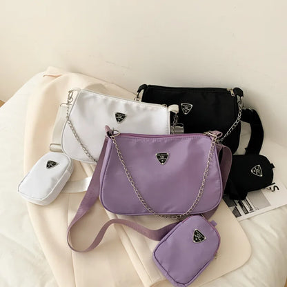 2024 korean style women bag new simple nylon mother-in-law bag student fashion style shoulder bag shoulder bag Leedoar