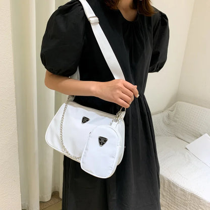 2024 korean style women bag new simple nylon mother-in-law bag student fashion style shoulder bag shoulder bag Leedoar