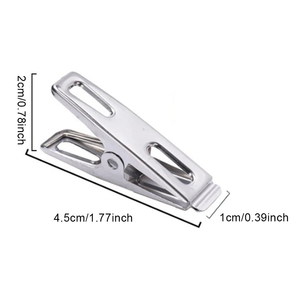 20PCS Stainless Steel Clothespins Binder Clips, Duty Clothespin, Metal Clip Set, Metal Clothes Clips for Clothes Sock Leedoar