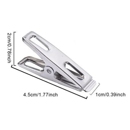 20PCS Stainless Steel Clothespins Binder Clips, Duty Clothespin, Metal Clip Set, Metal Clothes Clips for Clothes Sock Leedoar