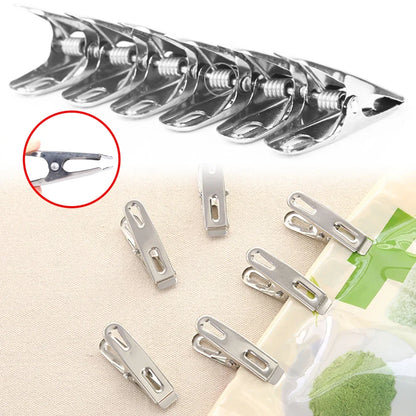 20PCS Stainless Steel Clothespins Binder Clips, Duty Clothespin, Metal Clip Set, Metal Clothes Clips for Clothes Sock Leedoar