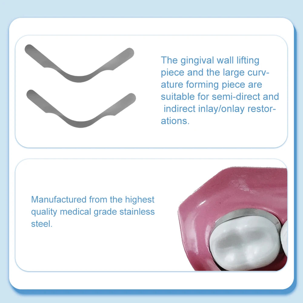 20Pcs Bandas de Matriz Dentária Tofflemire Preso Gengival Parede Elevação Grande Curvatura Seccional Contornado Matrizes Matriz Ferramenta Odontológica 