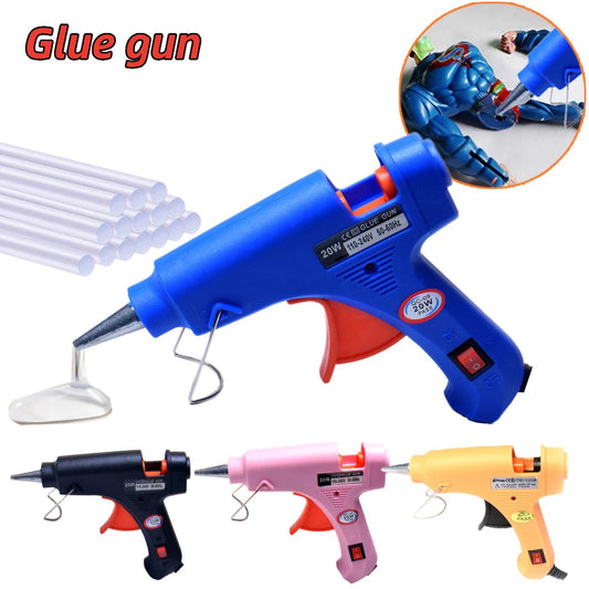 20W Hot Melt Glue Gun with Seal Wax Glue Sticks Household DIY Industrial Guns Heat Temperature Thermo Electric Repair Tool