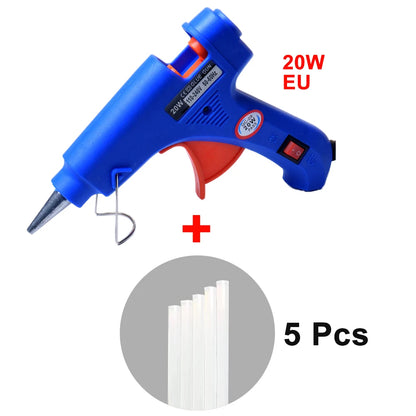 20W Hot Melt Glue Gun with Seal Wax Glue Sticks Household DIY Industrial Guns Heat Temperature Thermo Electric Repair Tool