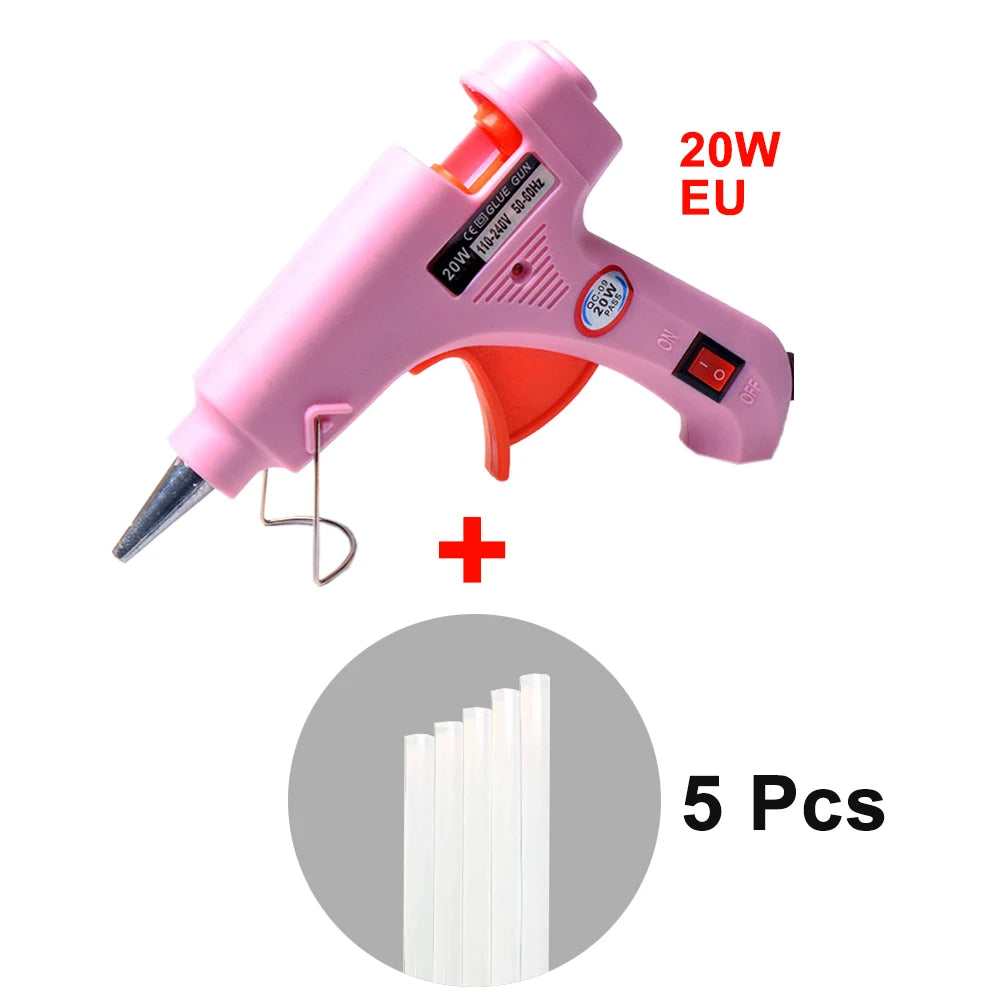 20W Hot Melt Glue Gun with Seal Wax Glue Sticks Household DIY Industrial Guns Heat Temperature Thermo Electric Repair Tool