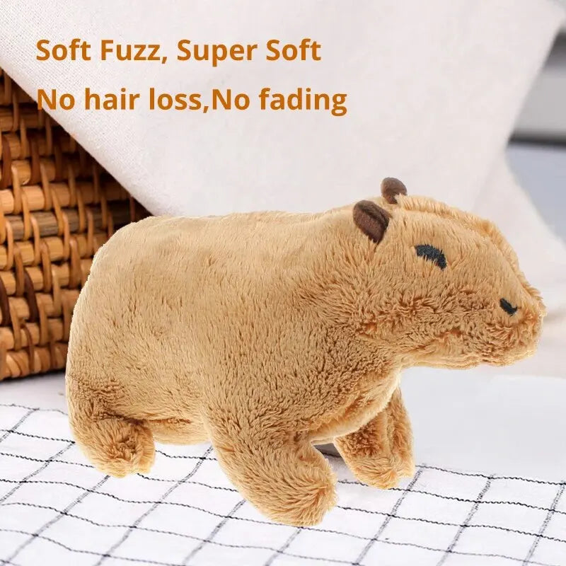 20cm Simulation Fluffty Capybara Rodent Plush Doll Soft Cute Stuffed Crawling Rodent Animal Lifelike Bedtime Toy Leedoar