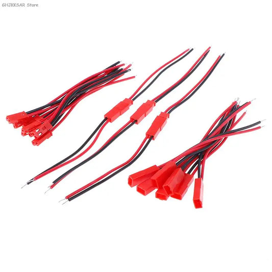 20 peças 2 pinos conector macho fêmea jst plugue cabo 22 awg fio para bateria rc atacado 10 pares 