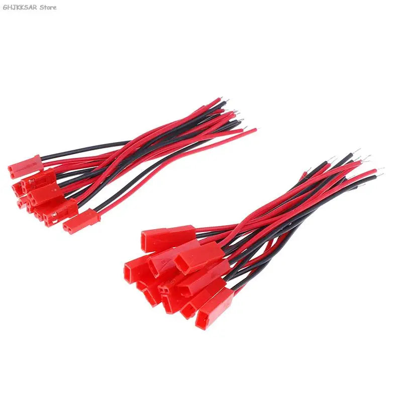 20 peças 2 pinos conector macho fêmea jst plugue cabo 22 awg fio para bateria rc atacado 10 pares 