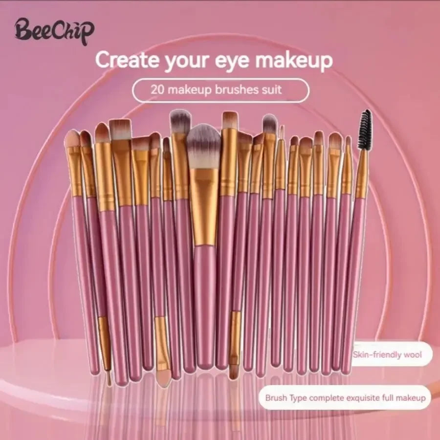 20pcs Makeup Brushes Portable Blush Brush Eyeshadow Brush Loose Powder Brush Beginner Complete Set Of Beauty Tools Leedoar