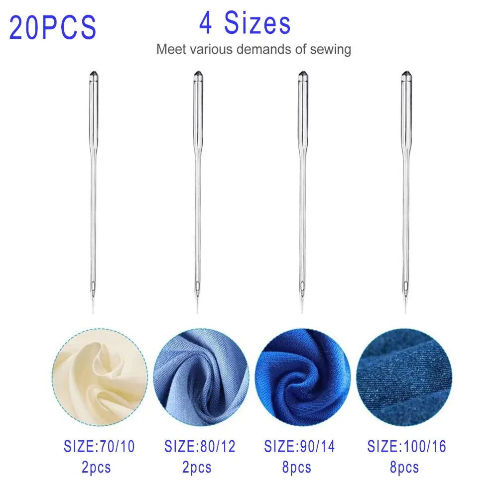 20pcs Sewing Machine Needles Jeans Universal Regular Point Sewing Needles Ball Point Head for Home Sewing Machine Supplies Leedoar