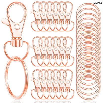 20 piezas de cierre de langosta giratorio con llavero 10 piezas de llavero 10 piezas de llavero decoración manualidades DIY 32 mm/1,25 pulgadas