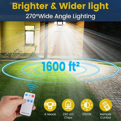 20w Luz Solar 122/333led IP65 À Prova D'Água Ao Ar Livre Interior Lâmpada Solar Jardim Com Cabeça Ajustável Amplo Ângulo de Iluminação Com 3 Modos 