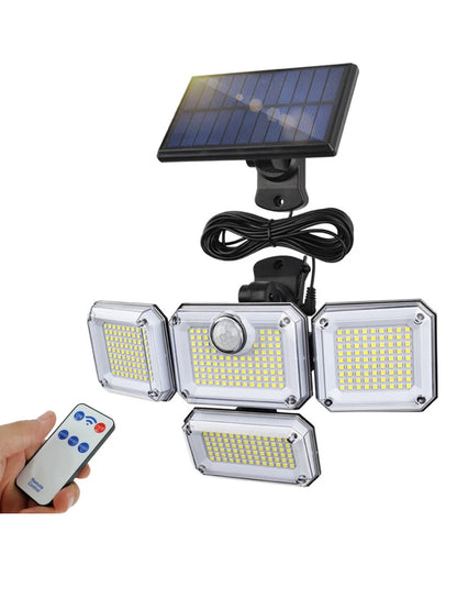 20w Luz Solar 122/333led IP65 À Prova D'Água Ao Ar Livre Interior Lâmpada Solar Jardim Com Cabeça Ajustável Amplo Ângulo de Iluminação Com 3 Modos 