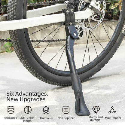 24-29 Inch Bicycle Kickstand Adjustable Bicycle Parts Aluminum Alloy Side Support Feet Bicycle Parking Rack Cycling Equipment Leedoar