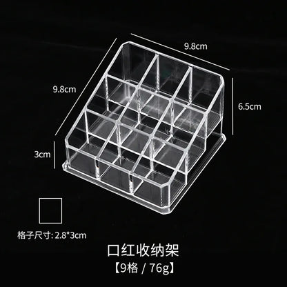 24/9 Grid Lipstick Box Acrylic Makeup Organizer Storage Box Lipstick Nail Polish Display Stand Holder Cosmetic Organizer Box Leedoar