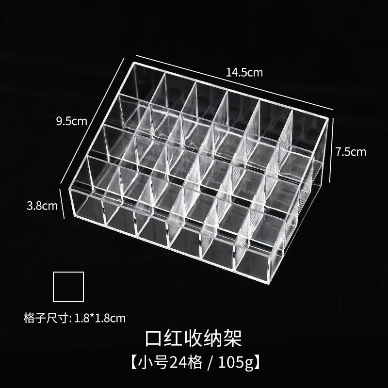 24/9 Grid Lipstick Box Acrylic Makeup Organizer Storage Box Lipstick Nail Polish Display Stand Holder Cosmetic Organizer Box Leedoar